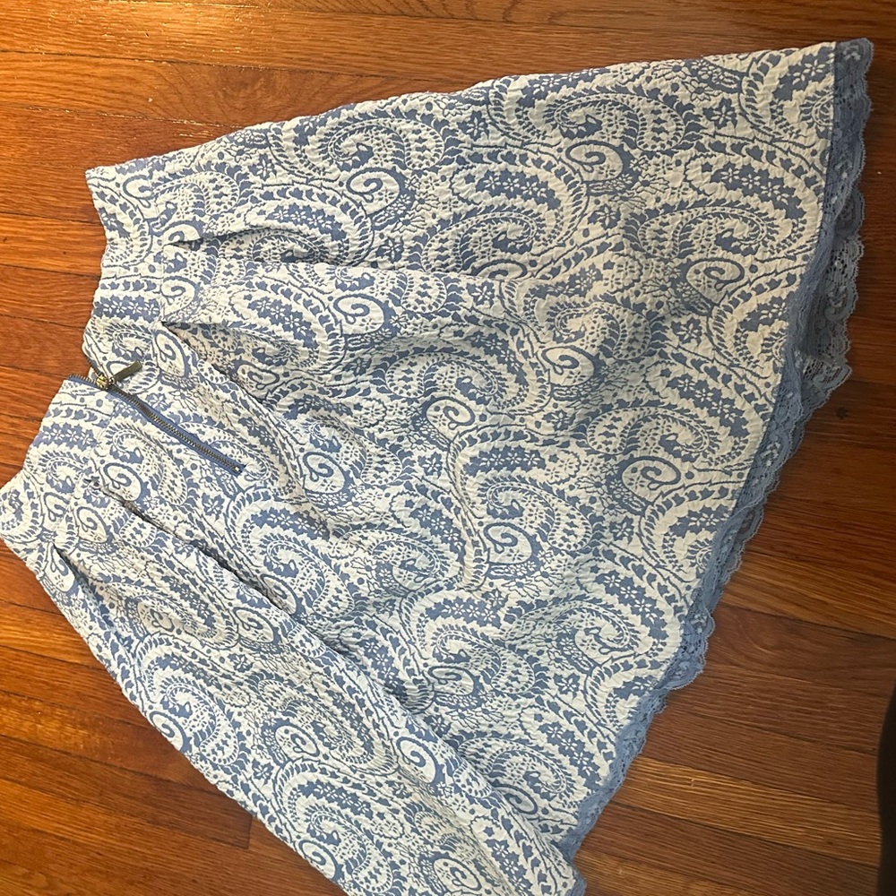 LVJ Milano 
 Elegant Blue and White Skirt